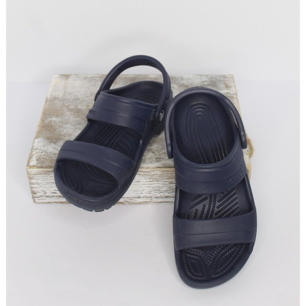 Crocs Youth Unisex Slide On Sandals Men's 4 Women's 6 Blue Open Toe Classic